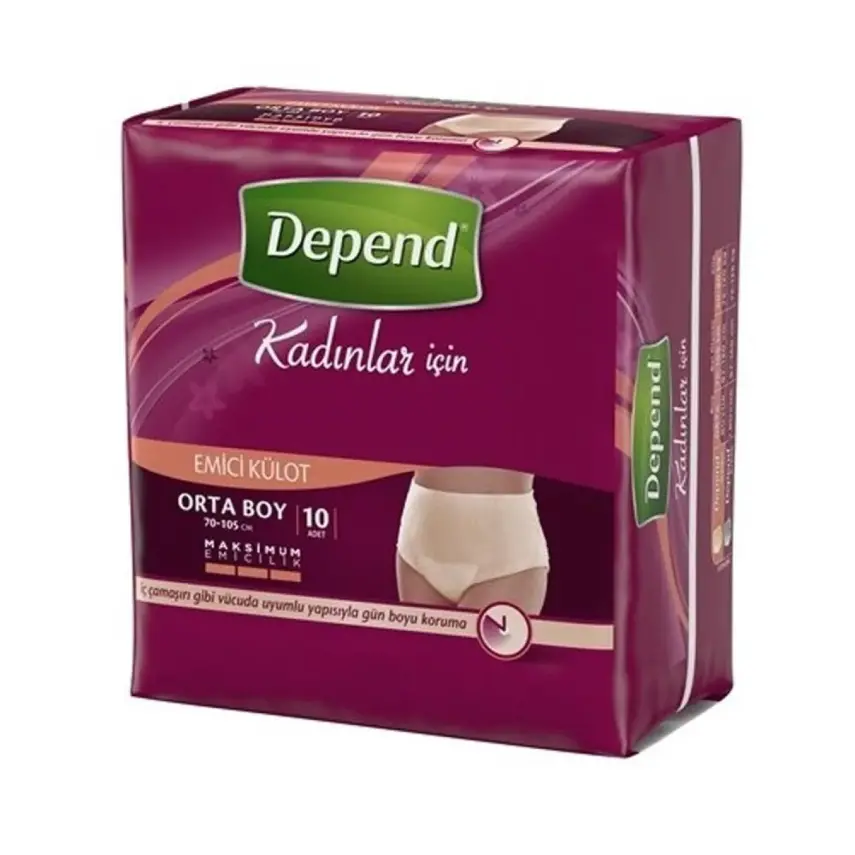 Depend Tek Kullanımlık Emici Kadın Külodu 10'lu Orta Boy - 1