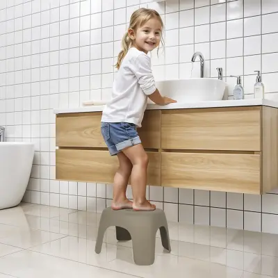 Dolu Nuve Kaymaz Basamaklı Tabure Taş Gri - 2