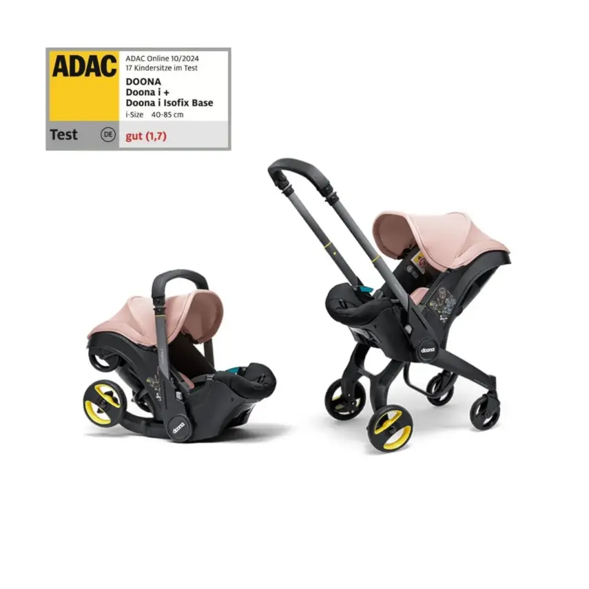 Doona i Bebek Arabasına Dönüşen Tekerlekli Gr 0 Bebek Ana Kucağı Oto Koltuğu Blush Pink - 2