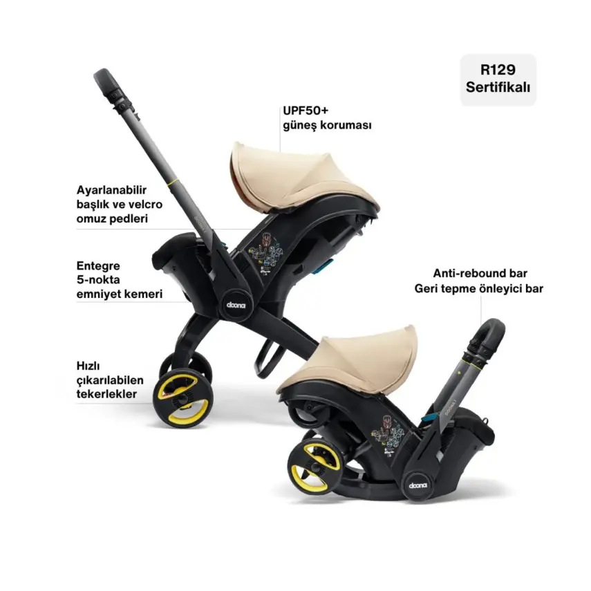 Doona i Bebek Arabasına Dönüşen Tekerlekli Gr 0 Bebek Ana Kucağı Oto Koltuğu Blush Pink - 3