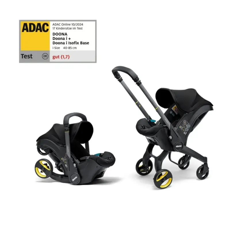 Doona i Bebek Arabasına Dönüşen Tekerlekli Gr 0 Bebek Ana Kucağı Oto Koltuğu Nitro Black - 2