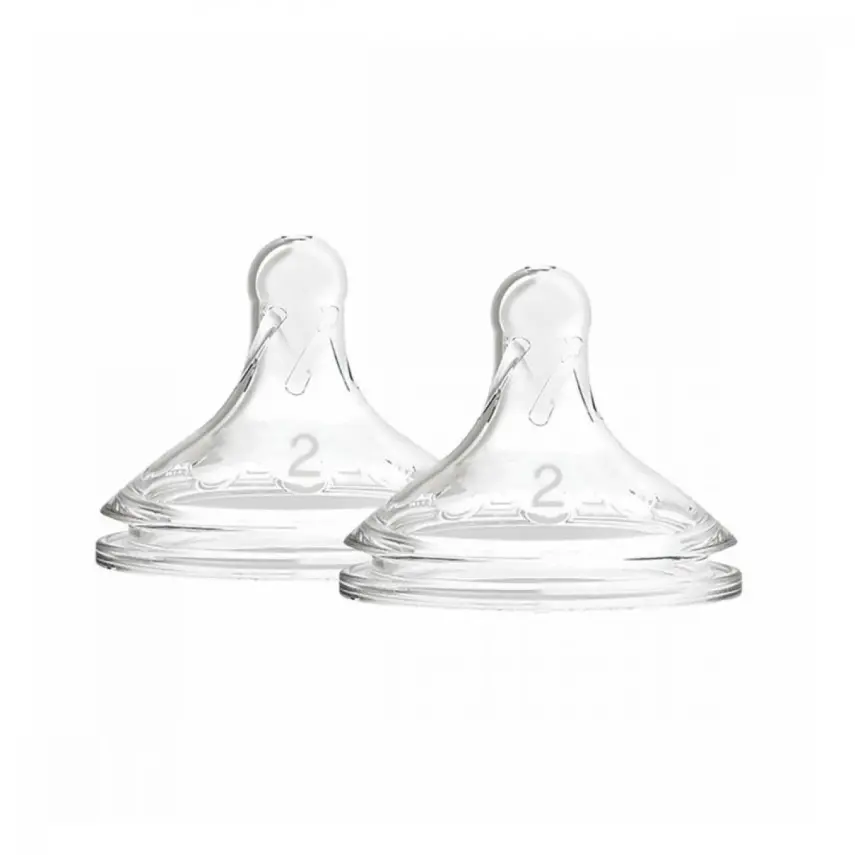 Dr Browns Options+ Geniş Ağız Silikon Biberon Emziği 2li 3+ Ay 2.Aşama - 1