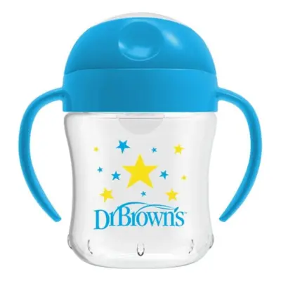 Dr Browns Silikon Su Oluklu Alıştırma Bardağı Yıldız Desenli Mavi180 ml 