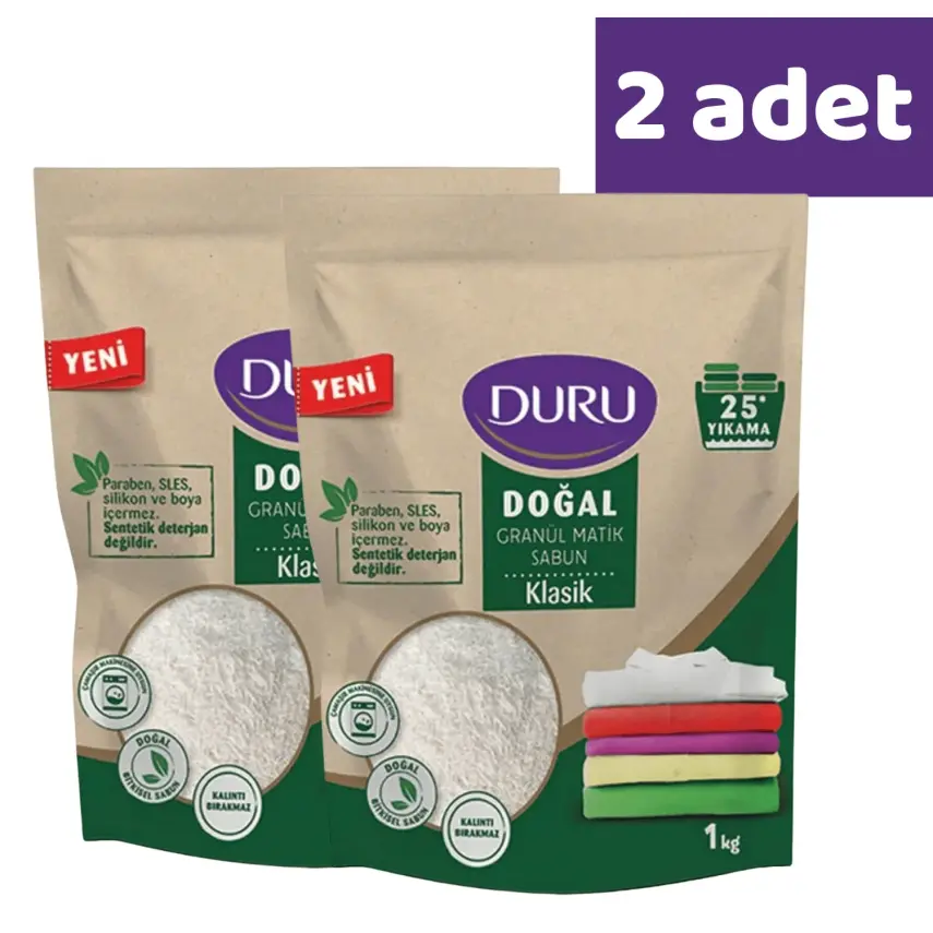 Duru Doğal Granül Matik Sabun Klasik 1000 gr x 2 Adet - 1