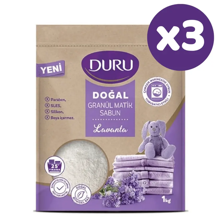 Duru Doğal Granül Matik Sabun Lavanta 1000 gr x 3 Adet - 2