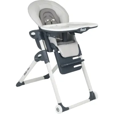 Duux Alkon Yatarlı Portatif Katlanabilen Yükseklik Ayarlı Mama Sandalyesi Gri
