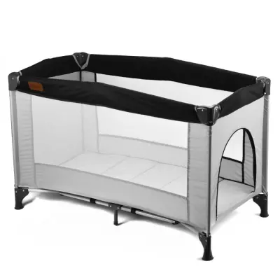 Duux Bixby Çift Emniyetli Taşıma Çantalı Oyun Parkı Park Yatak 60X120 cm Siyah - 3