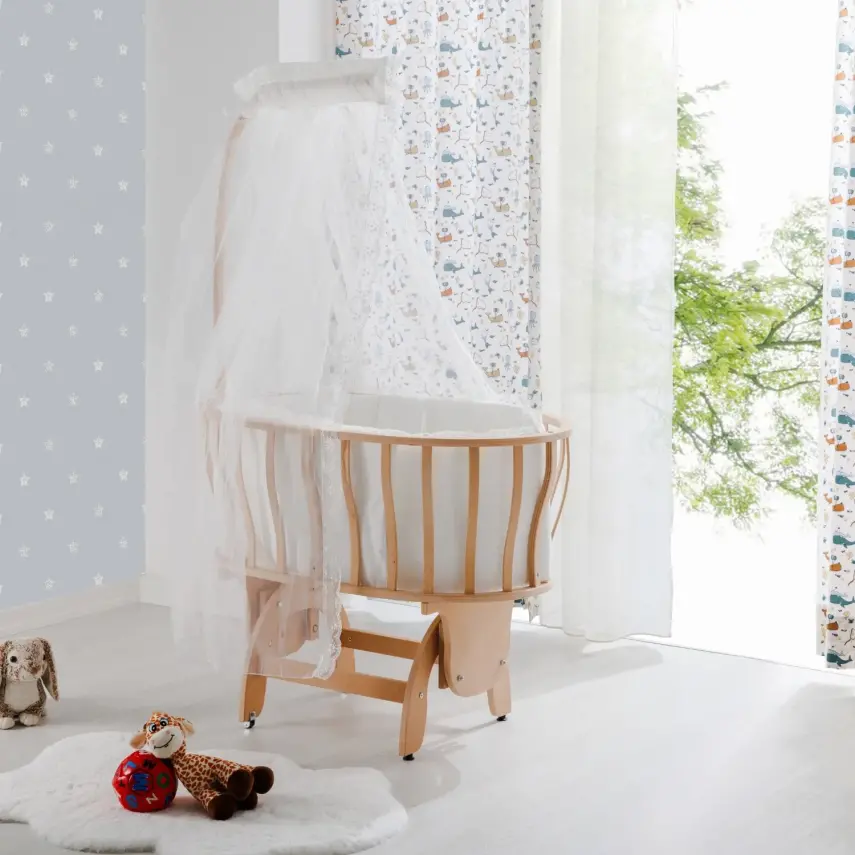 Duux Naturel Sepet Sallanır Beşik-Uyku Setli Krem - 1