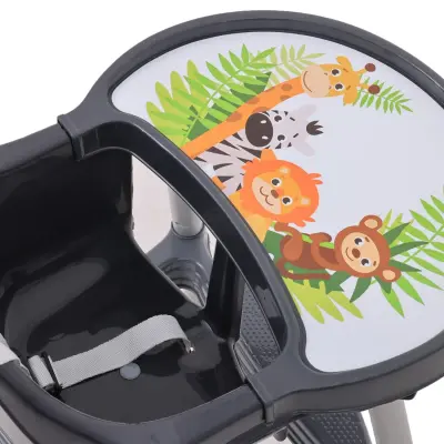 Duux Orman Desenli Portatif Katlaması Kolay Hafif 5 Nokta Emniyet Kemerli Basic Mama Sandalyesi Antrasit - 17