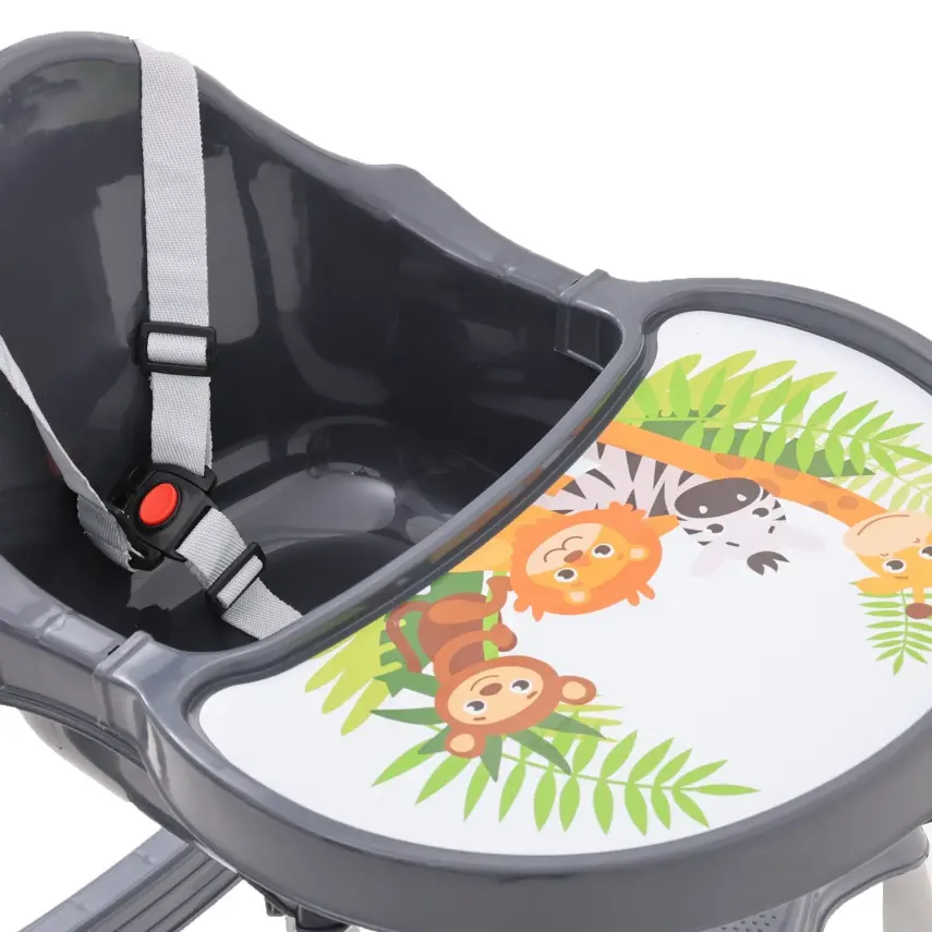 Duux Orman Desenli Portatif Katlaması Kolay Hafif 5 Nokta Emniyet Kemerli Basic Mama Sandalyesi Antrasit - 26