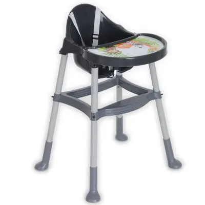 Duux Orman Desenli Portatif Katlaması Kolay Hafif 5 Nokta Emniyet Kemerli Basic Mama Sandalyesi Antrasit - 9