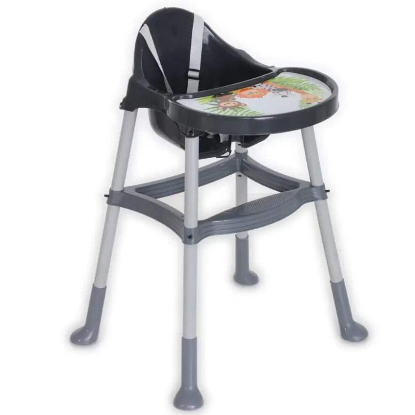 Duux Orman Desenli Portatif Katlaması Kolay Hafif 5 Nokta Emniyet Kemerli Basic Mama Sandalyesi Antrasit - 9