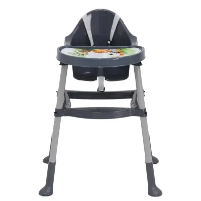 Duux Orman Desenli Portatif Katlaması Kolay Hafif 5 Nokta Emniyet Kemerli Basic Mama Sandalyesi Antrasit