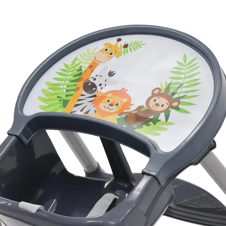 Duux Orman Desenli Portatif Katlaması Kolay Hafif 5 Nokta Emniyet Kemerli Basic Mama Sandalyesi Antrasit - 10