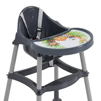 Duux Orman Desenli Portatif Katlaması Kolay Hafif 5 Nokta Emniyet Kemerli Basic Mama Sandalyesi Antrasit - 6