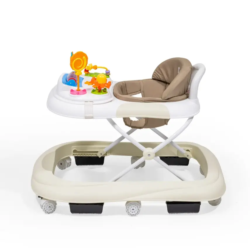 Duux Plano Oyuncaklı Müzikli 3 Kademeli Örümcek Bebek Yürüteci Bej - 7