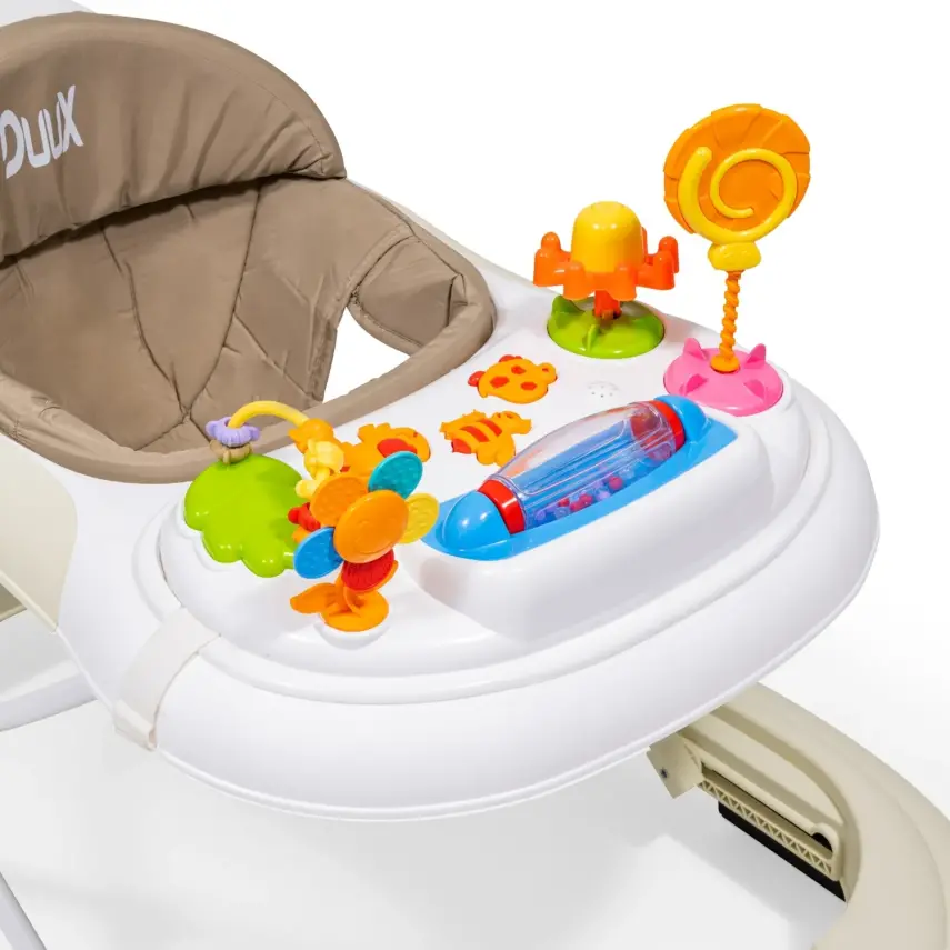 Duux Plano Oyuncaklı Müzikli 3 Kademeli Örümcek Bebek Yürüteci Bej - 8