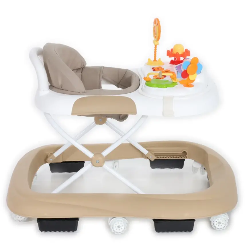 Duux Plano Oyuncaklı Müzikli 3 Kademeli Örümcek Bebek Yürüteci Kahverengi - 3
