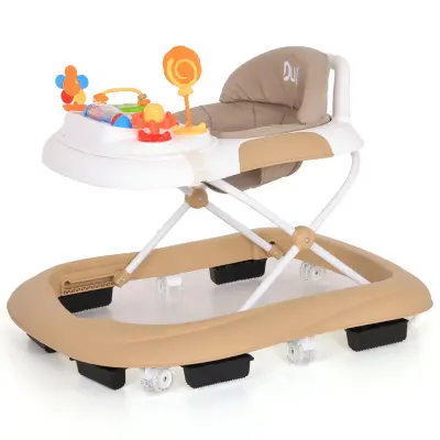 Duux Plano Oyuncaklı Müzikli 3 Kademeli Örümcek Bebek Yürüteci Kahverengi - 7