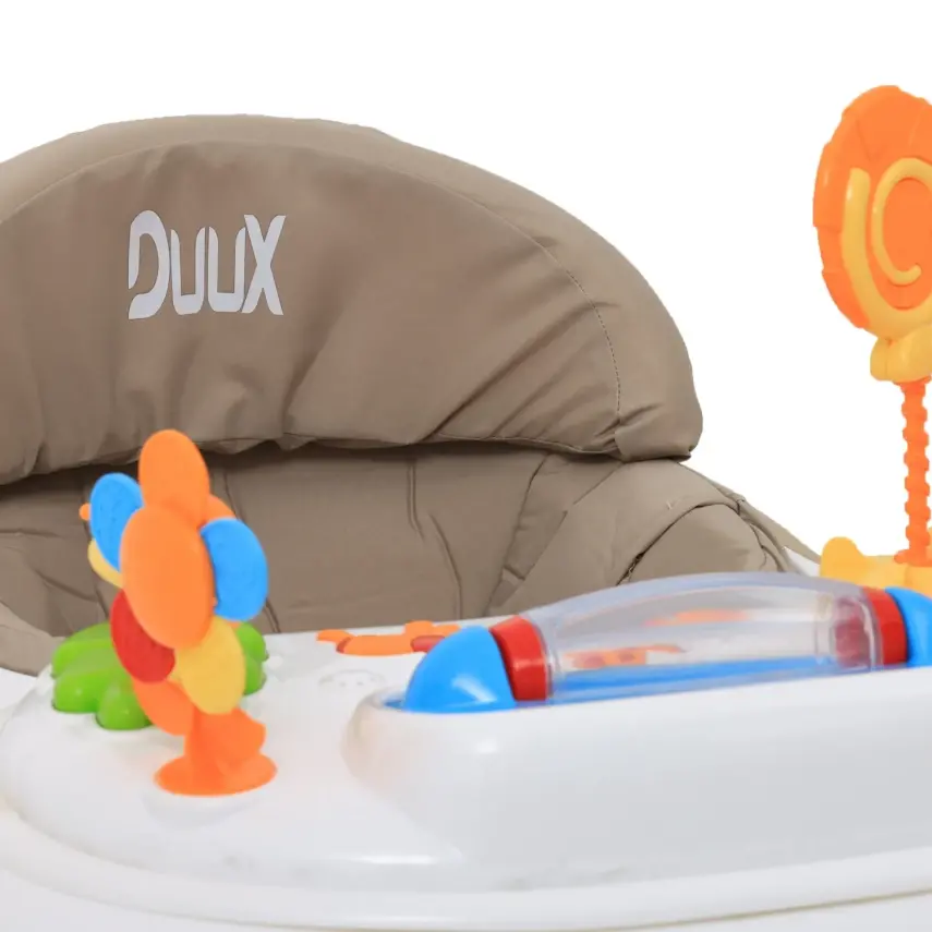 Duux Plano Oyuncaklı Müzikli 3 Kademeli Örümcek Bebek Yürüteci Kahverengi - 11