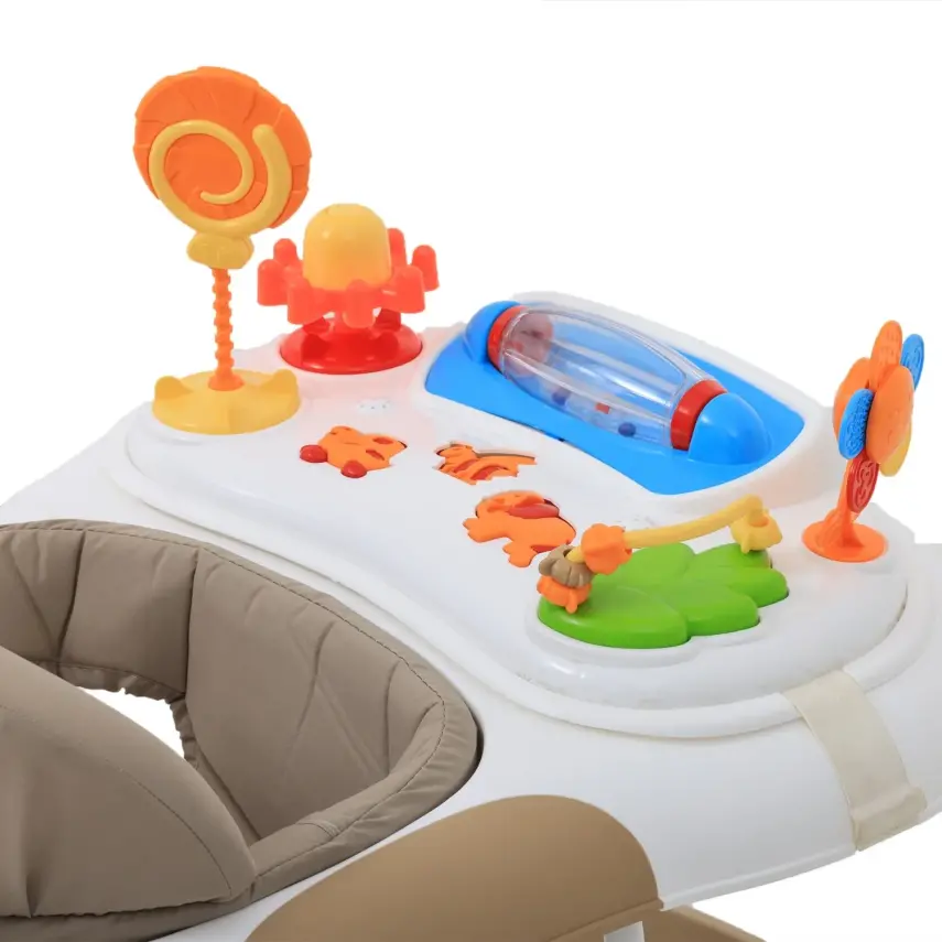 Duux Plano Oyuncaklı Müzikli 3 Kademeli Örümcek Bebek Yürüteci Kahverengi - 12