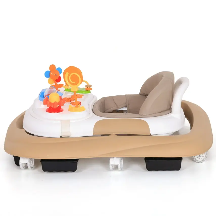 Duux Plano Oyuncaklı Müzikli 3 Kademeli Örümcek Bebek Yürüteci Kahverengi - 10