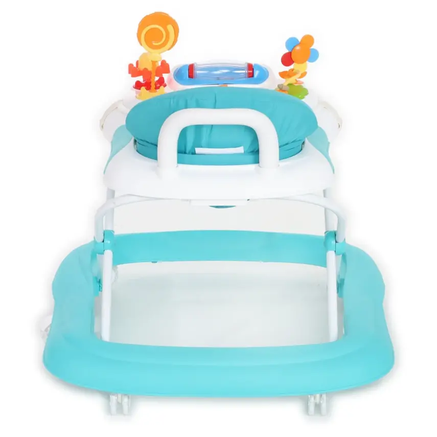 Duux Plano Oyuncaklı Müzikli 3 Kademeli Örümcek Bebek Yürüteci Turkuaz - 2