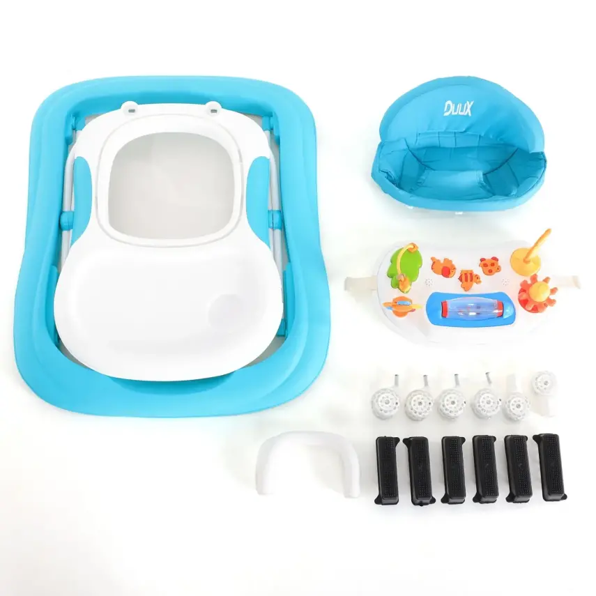 Duux Plano Oyuncaklı Müzikli 3 Kademeli Örümcek Bebek Yürüteci Turkuaz - 5