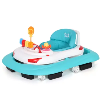 Duux Plano Oyuncaklı Müzikli 3 Kademeli Örümcek Bebek Yürüteci Turkuaz - 11