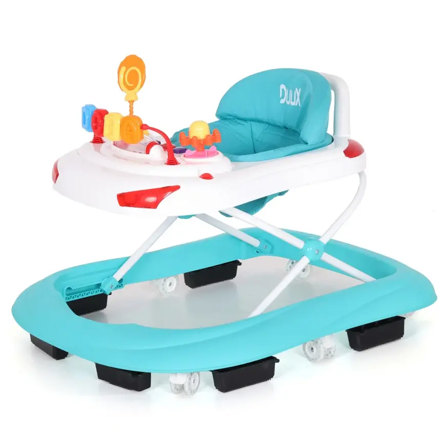 Duux Plano Oyuncaklı Müzikli 3 Kademeli Örümcek Bebek Yürüteci Turkuaz - 1