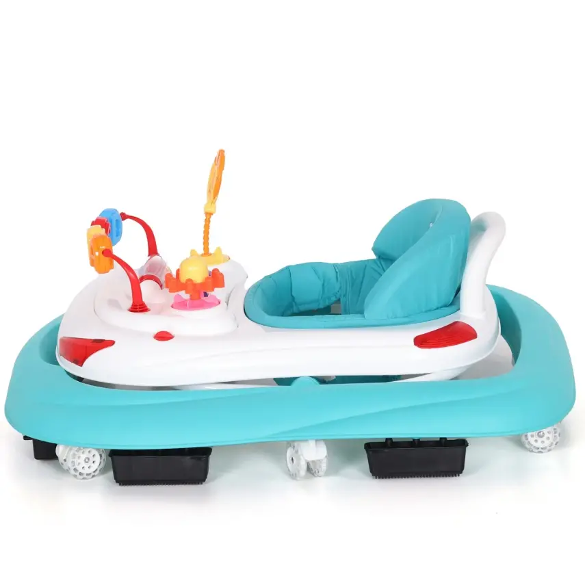 Duux Plano Oyuncaklı Müzikli 3 Kademeli Örümcek Bebek Yürüteci Turkuaz - 7