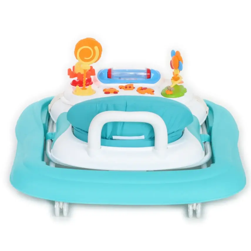 Duux Plano Oyuncaklı Müzikli 3 Kademeli Örümcek Bebek Yürüteci Turkuaz - 10