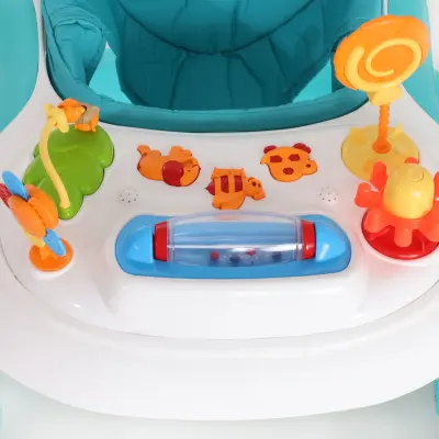 Duux Plano Oyuncaklı Müzikli 3 Kademeli Örümcek Bebek Yürüteci Turkuaz - 12