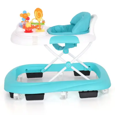 Duux Plano Oyuncaklı Müzikli 3 Kademeli Örümcek Bebek Yürüteci Turkuaz - 3