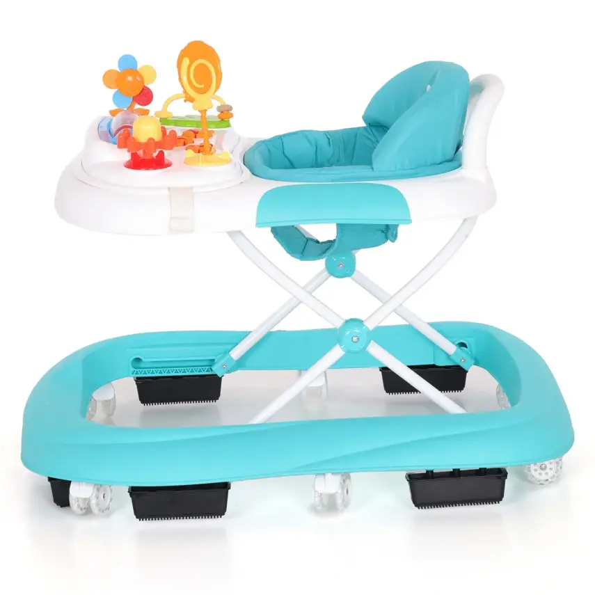 Duux Plano Oyuncaklı Müzikli 3 Kademeli Örümcek Bebek Yürüteci Turkuaz - 3