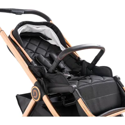 Duux Pro Max2  I-Size Çift Yönlü Kolay Katlanabilen Su Geçirmeyen Travel Sistem-Seyahat Sistem Bebek Arabası Yağmurluk Hediyeli Black - 13