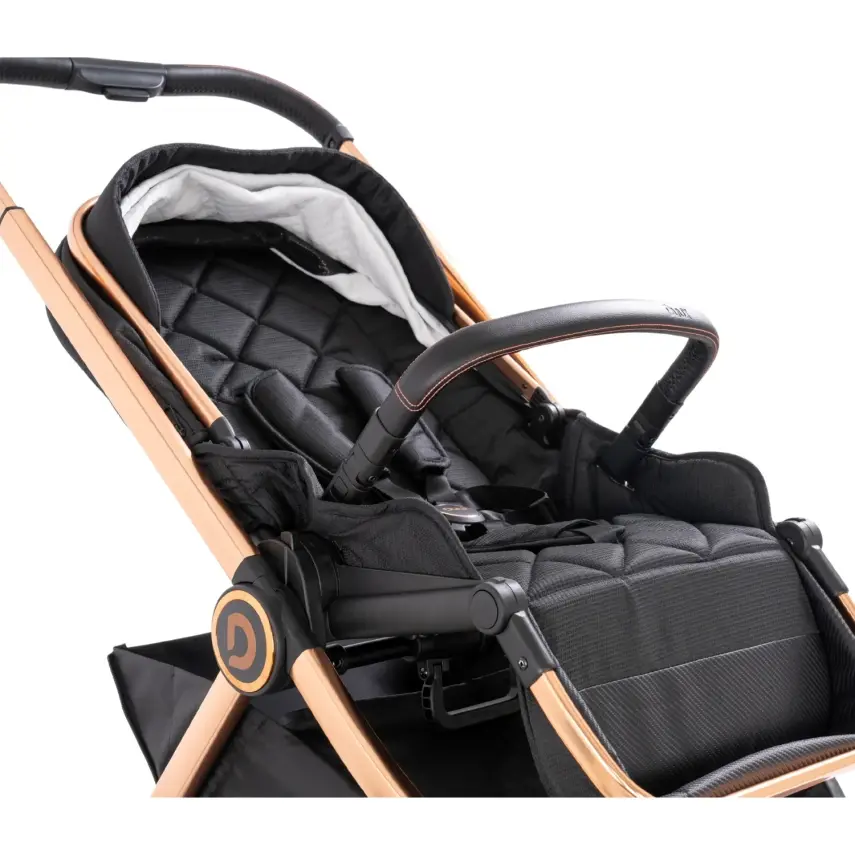 Duux Pro Max2  I-Size Çift Yönlü Kolay Katlanabilen Su Geçirmeyen Travel Sistem-Seyahat Sistem Bebek Arabası Yağmurluk Hediyeli Black - 13