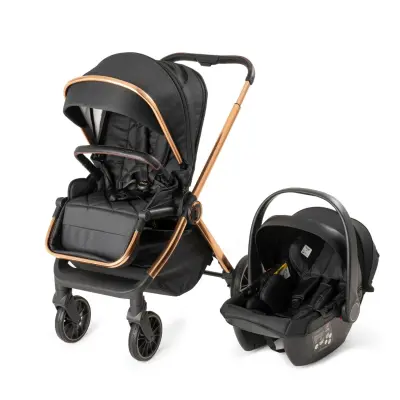 Duux Pro Max2  I-Size Çift Yönlü Kolay Katlanabilen Su Geçirmeyen Travel Sistem-Seyahat Sistem Bebek Arabası Yağmurluk Hediyeli Black