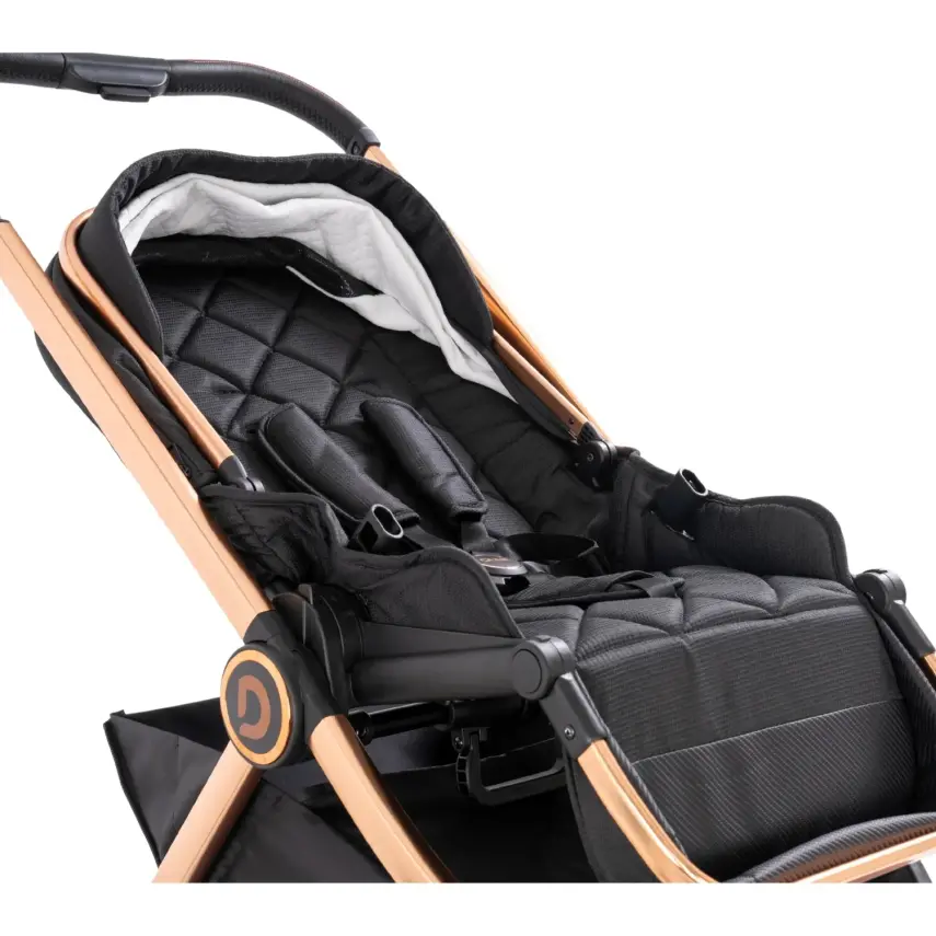 Duux Pro Max2  I-Size Çift Yönlü Kolay Katlanabilen Su Geçirmeyen Travel Sistem-Seyahat Sistem Bebek Arabası Yağmurluk Hediyeli Black - 2