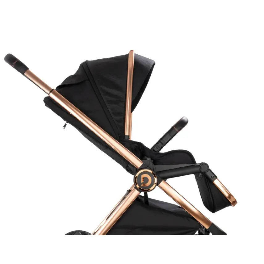 Duux Pro Max2  I-Size Çift Yönlü Kolay Katlanabilen Su Geçirmeyen Travel Sistem-Seyahat Sistem Bebek Arabası Yağmurluk Hediyeli Black - 12