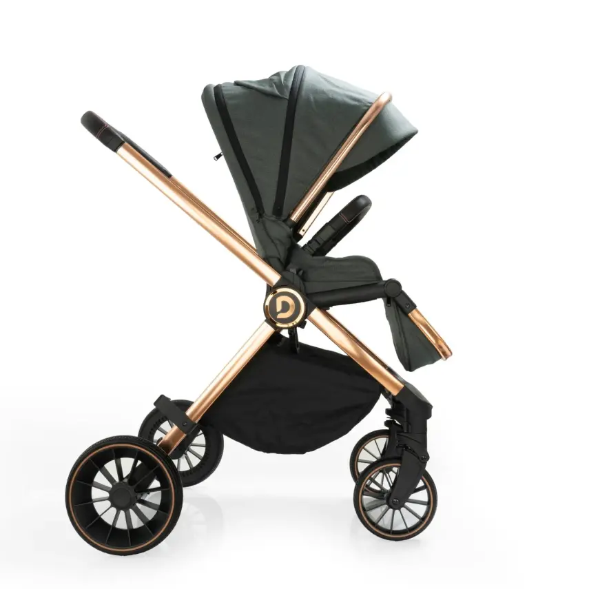 Duux Pro Max2  I-Size Çift Yönlü Kolay Katlanabilen Su Geçirmeyen Travel Sistem-Seyahat Sistem Bebek Arabası Yağmurluk Hediyeli Green - 2