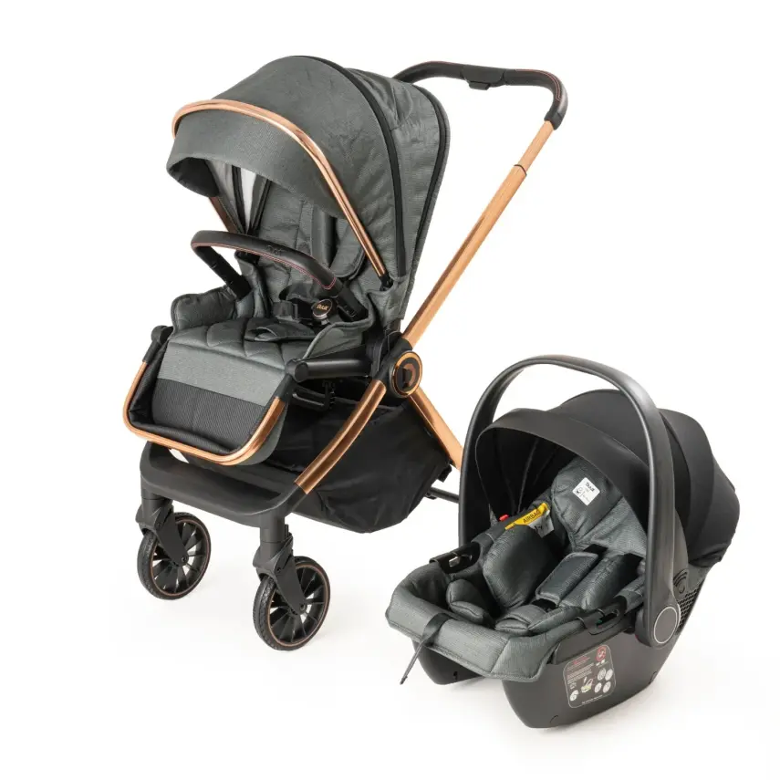 Duux Pro Max2  I-Size Çift Yönlü Kolay Katlanabilen Su Geçirmeyen Travel Sistem-Seyahat Sistem Bebek Arabası Yağmurluk Hediyeli Green - 1