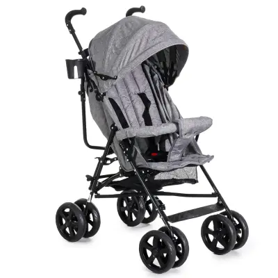 Duux Siena 0-3 Yaş Hafif Puset Baston Bebek Arabası Tam Yatar – Ön Barlı Gri