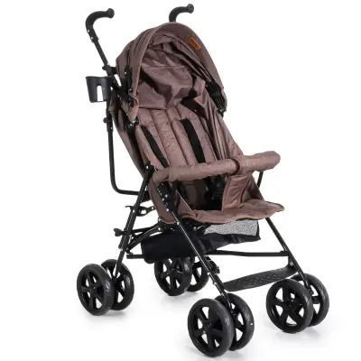 Duux Siena 0-3 Yaş Hafif Puset Baston Bebek Arabası Tam Yatar – Ön Barlı Kahverengi - 3