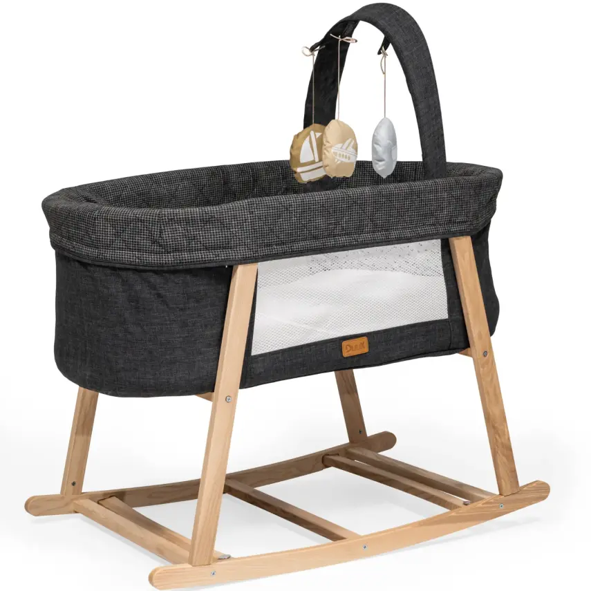 Duux Terra Anne Yanı Ahşap Beşik Anrasit - 1