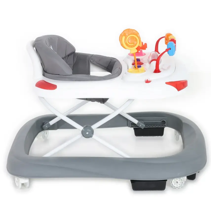 Duux Tobby Oyuncaklı Müzikli 3 Kademeli Örümcek Bebek Yürüteci Gri - 3