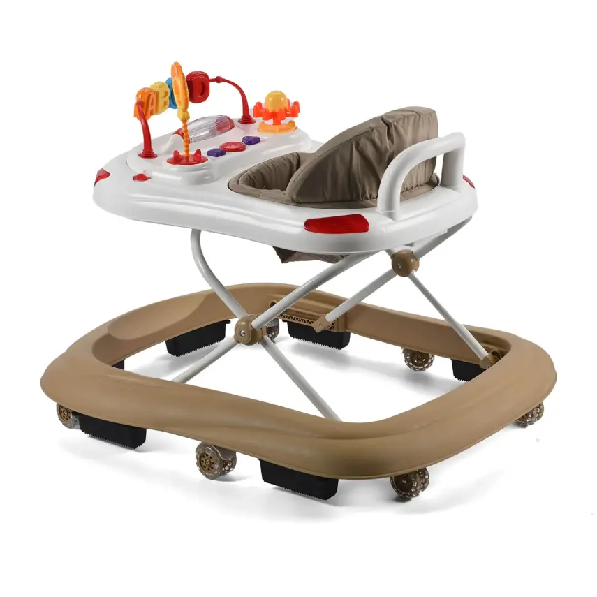 Duux Tobby Oyuncaklı Müzikli 3 Kademeli Örümcek Bebek Yürüteci Kahverengi - 5