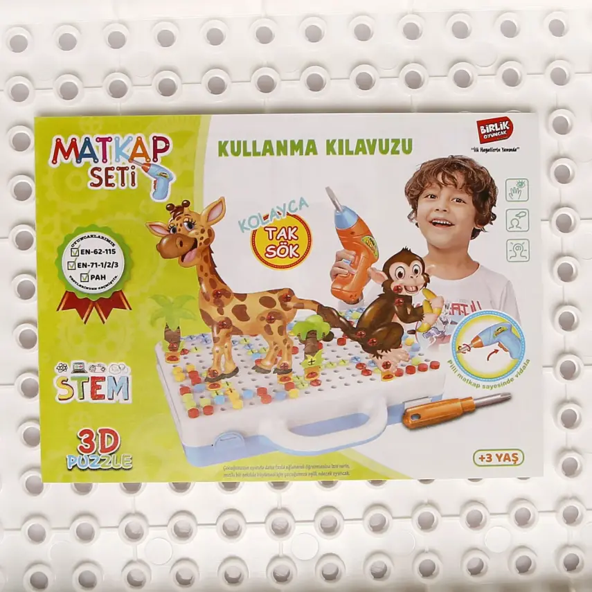 Eğitici Matkap Seti Hayvanlar 3D Stem Creative - 3