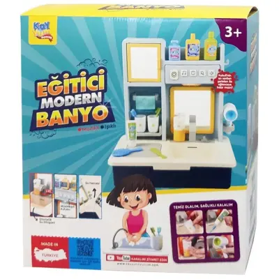 Eğitici Modern Banyo Lavabo Sesli Ve Müzikli Mavi