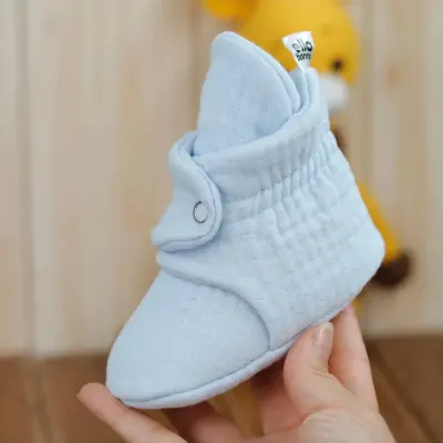 Ella Bonna Erkek Bebek Patik Müslin Mavi - 7